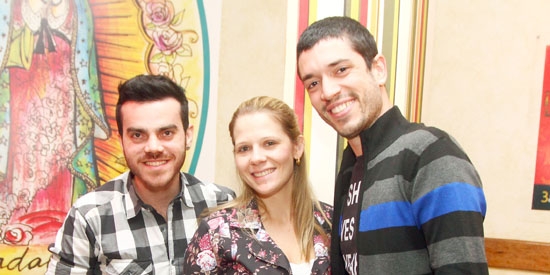 Rallyson Chaves, Rafaela Brunelli e Fernando Asmar em jantar mexicano no Guadalupe